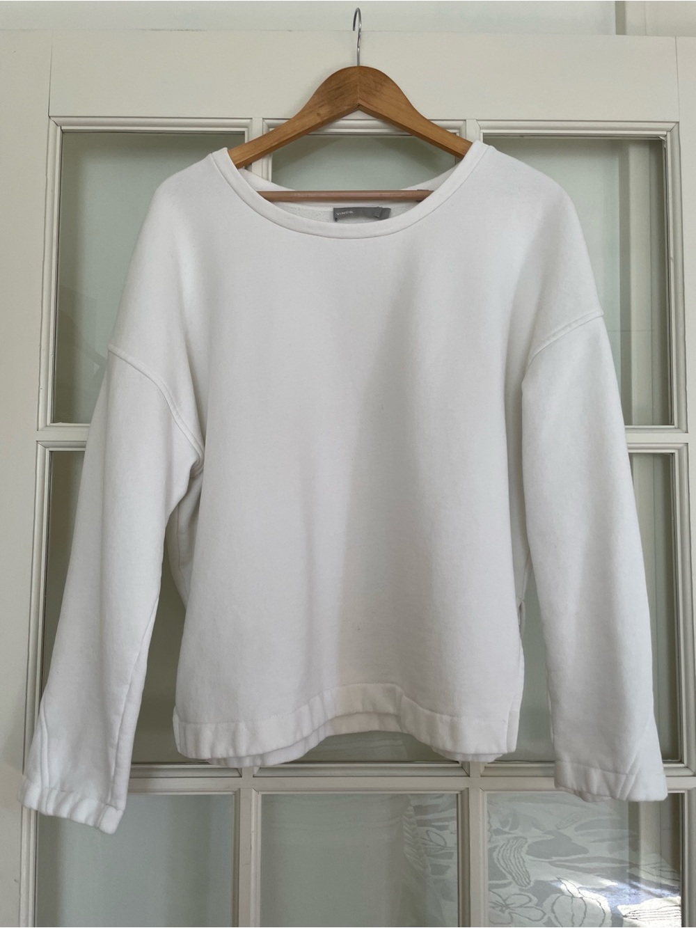 Vince white sweatshirt cotton blend women's size large L